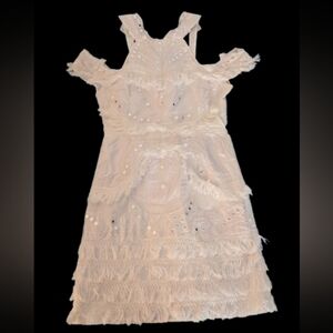 Boston Proper White Lace Mini Dress
